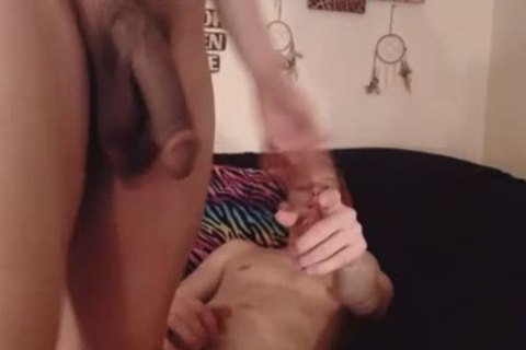 Skinny Blonde Tranny Gives BF A Good Blowjob