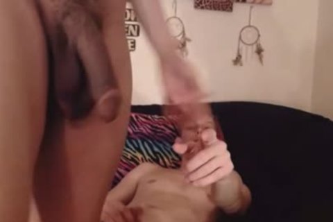 Skinny Blonde Tranny Gives BF A Good Blowjob