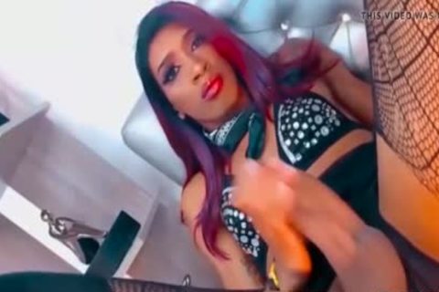 Black Redhead Shemale Jerks Monsterdick