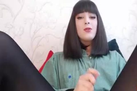 19yo Russian Shemale Tugging Her Big Dick Online