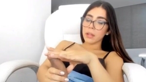 Colombian Tranny Slut Jerking Off And Sucking Her Huge Cock By Herself