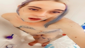 attractive girl undressed Taking A Shower