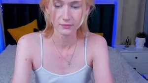 19yo Blonde Russian Shemale Cutie Sucks Dildo On Cam