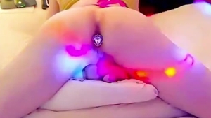 Slim American Blonde Trans Slut Shows Her Small Ass On Webcam
