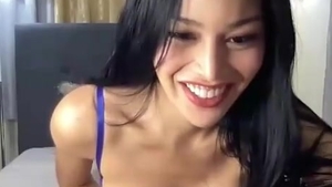 Big Boobs Asian Shemale Masturbates On Webcam