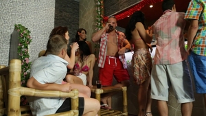 Bi Blowjob Orgy At A Hawaiian Themed Party